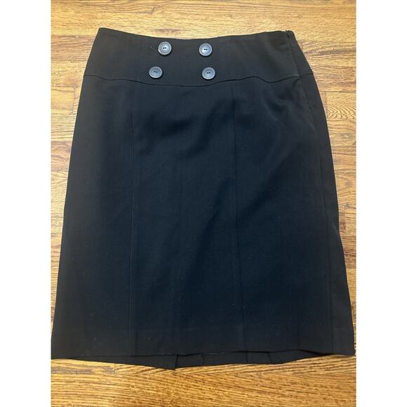 Apt 9 Skirt Black 8 Long Big Buttons - Picture 2 of 7